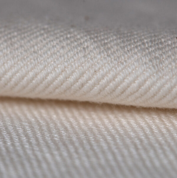 Fill face of 2/2 twill USDA organic cotton canvas made in Pennsylvania.