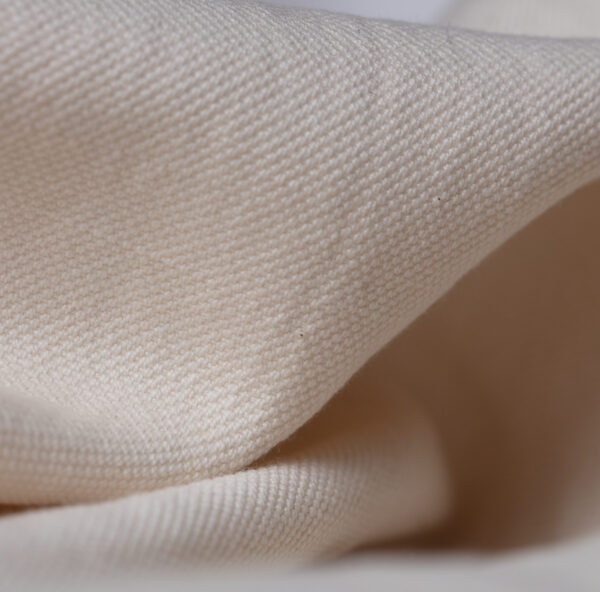 Natural fiber USDA organic cotton and GOTS flax basketweave linen made in Pennsylvania.