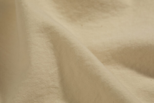 USDA organic cotton 2/1 Twill fabric woven by Tuscarora Mills in Pennsylvania, USA.